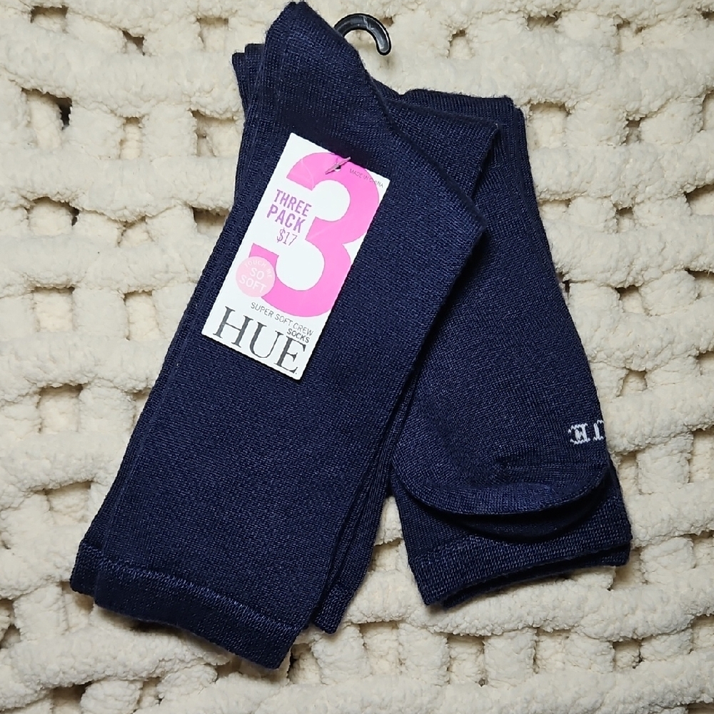 HUE Dark Blue Socks - 3 Pack